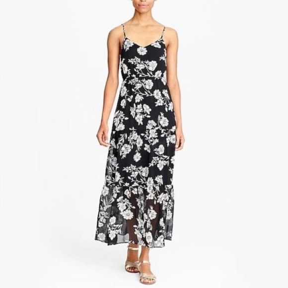 J. Crew Black Maxi Dress with White Floral Print - Picture 6 of 6